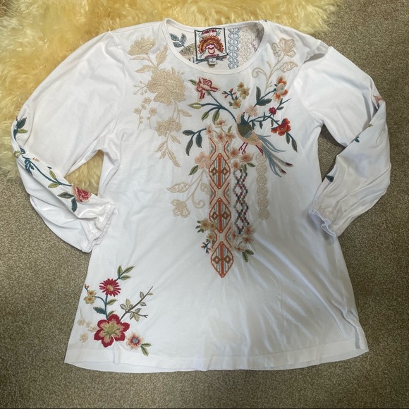 Johnny Was Ellia Puff Sleeve Shirt/ Blouse - Picture 5 of 8